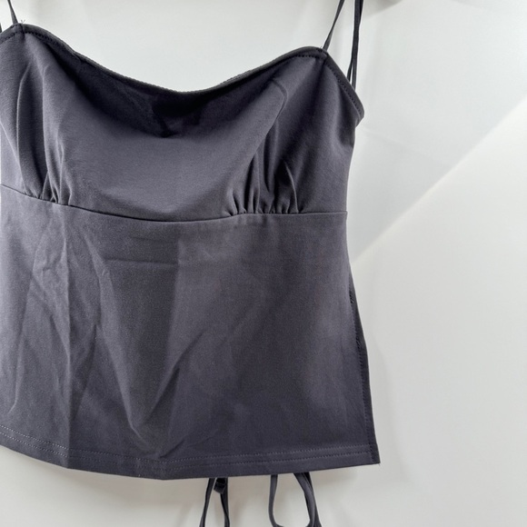 Edikted Grey Blue Jinx Open Back Tank Top | Size Large - Picture 3 of 6